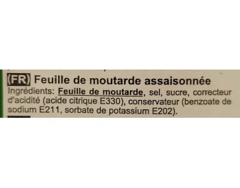 FEUILLE DE MOUTARDE SALEE