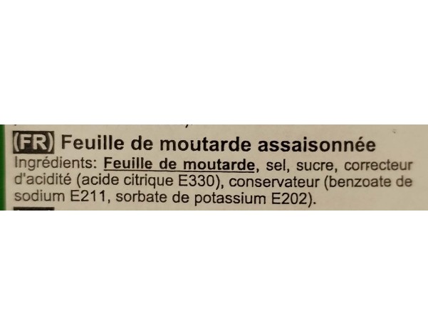 FEUILLE DE MOUTARDE SALEE