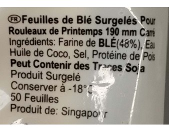 GALETTE DE BLE 190 X 190 MM 50 P. ****