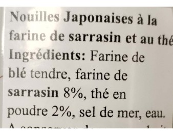 NOUILLE AU BLE SOBA ET AU THE VERT