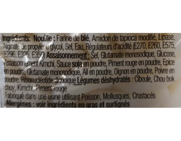 NOUILLE AU BLE UDON ARÔME KIMCHI