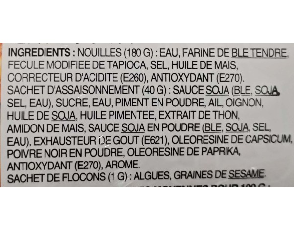 NOUILLE AU BLE UDON ARÔME POULET TRES PIMENTE
