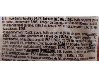 NOUILLES AU POULET GRILLE FORT ET EPICE