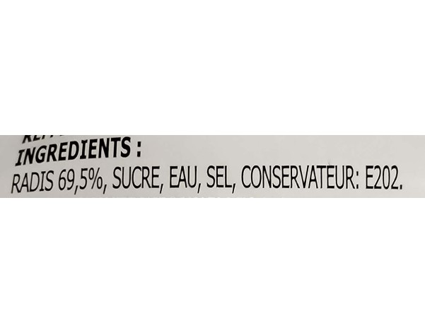 RADIS ENTIER SALE