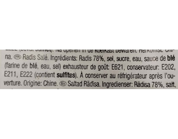 RADIS ENTIER SALE