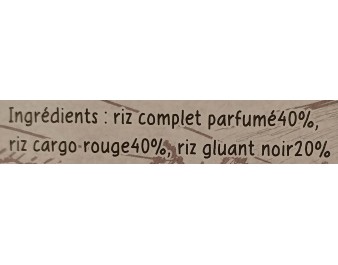RIZ TRIO BRUN / ROUGE / GLUANT
