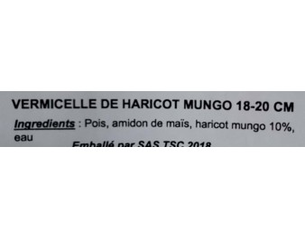 VERMICELLE DE HARICOT MUNGO 18-20 CM