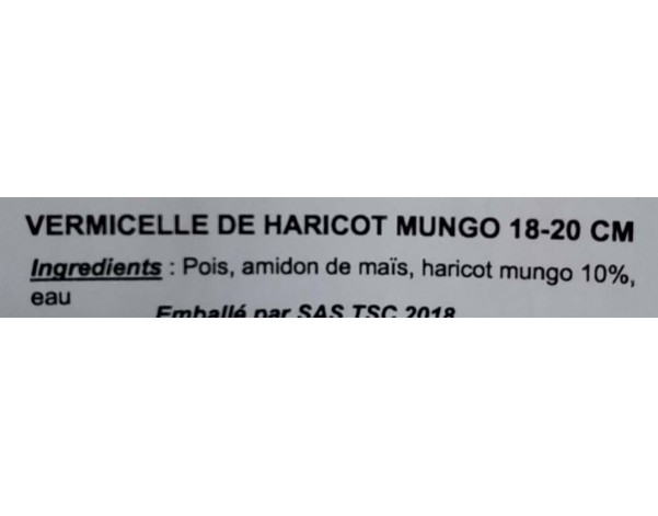 VERMICELLE DE HARICOT MUNGO 18-20 CM