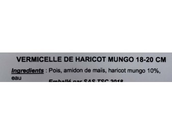 VERMICELLE DE HARICOT MUNGO 18-20 CM
