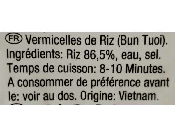 VERMICELLE DE RIZ BUN TUOI
