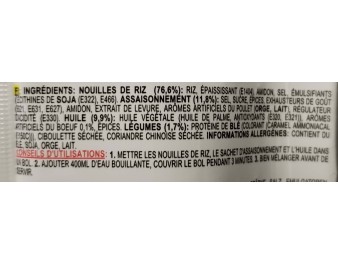 VERMICELLE DE RIZ ET BOEUF (PHO BO)