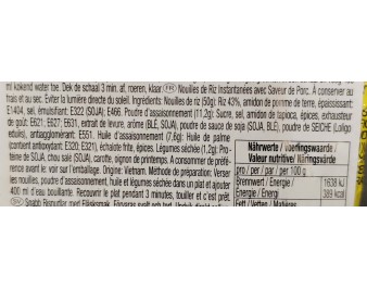 VERMICELLE DE RIZ ET SAVEUR TRAVERS PORC (SUON HEO)