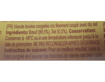 VIANDE DE BOEUF EN TRANCHE ****