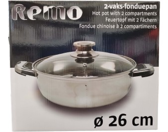 CASSEROLE INOX 2 COMPARTIMENTS 26 CM