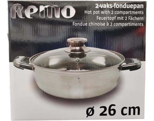 CASSEROLE INOX 2 COMPARTIMENTS 26 CM