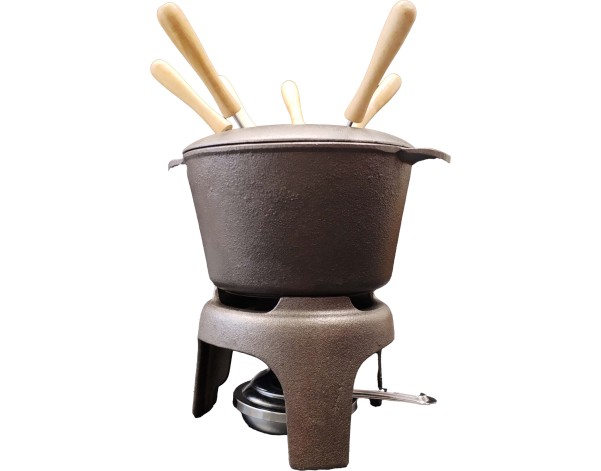 MARMITE EN FONTE 17 CM AVEC SUPPORT ET KIT