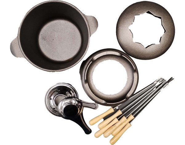 MARMITE EN FONTE 17 CM AVEC SUPPORT ET KIT