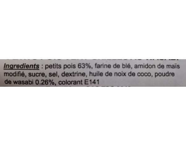 PETITS POIS GRILLES AU WASABI