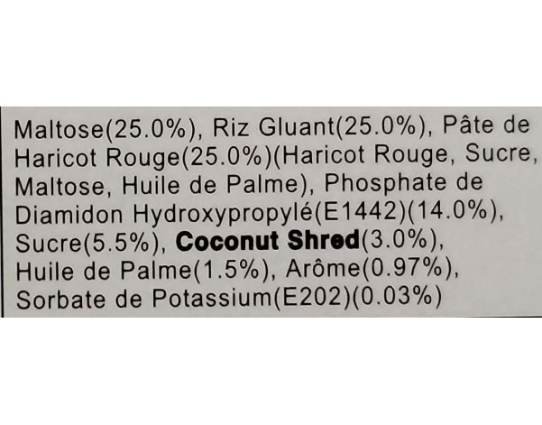 GATEAU MOCHI AROME NOIX DE COCO ET HARICOT ROUGE