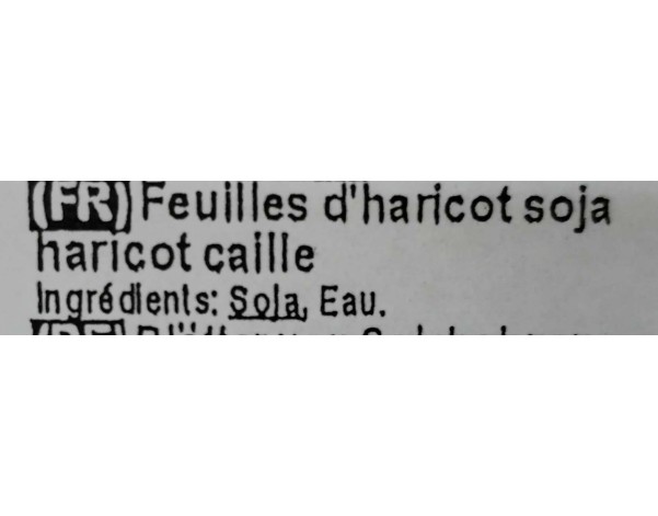 HARICOT CAILLE EN FEUILLE