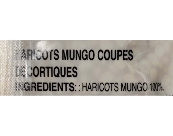 HARICOT MUNGO JAUNE DECORTIQUE