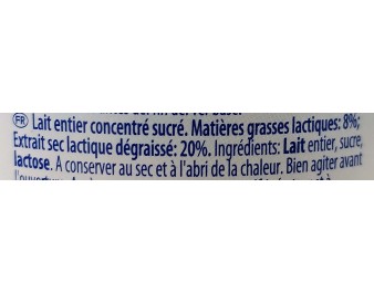 LAIT CONCENTRE SUCRE