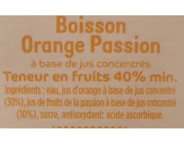NECTAR A L'ORANGE ET AU FRUIT DE LA PASSION