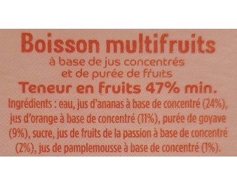 NECTAR AU COCKTAIL DE FRUITS