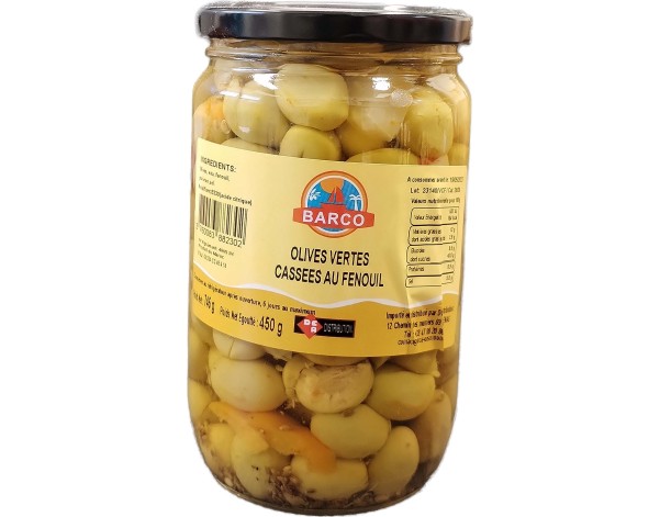 OLIVE VERTE CASSEE FENOUIL