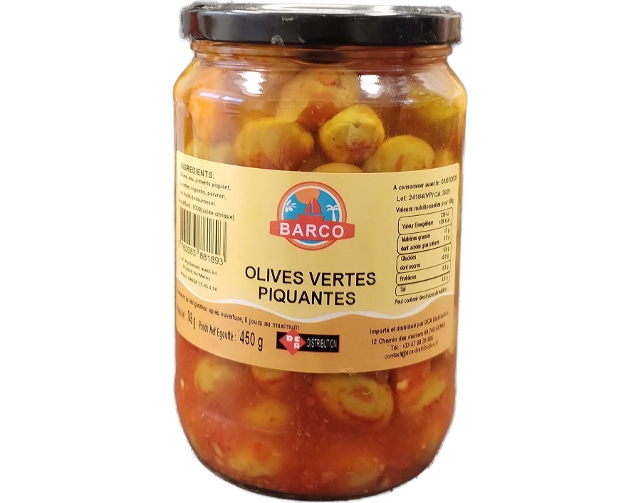 OLIVE VERTE CASSEE PIMENTEE