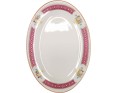 PLAT OVAL BLANC ET ROUGE 20.50 X 15 CM