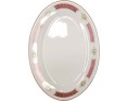 PLAT OVAL BLANC ET ROUGE 22.50 X 16 CM 9 POUCES