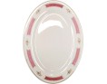 PLAT OVAL BLANC ET ROUGE 30 X 21.50 CM