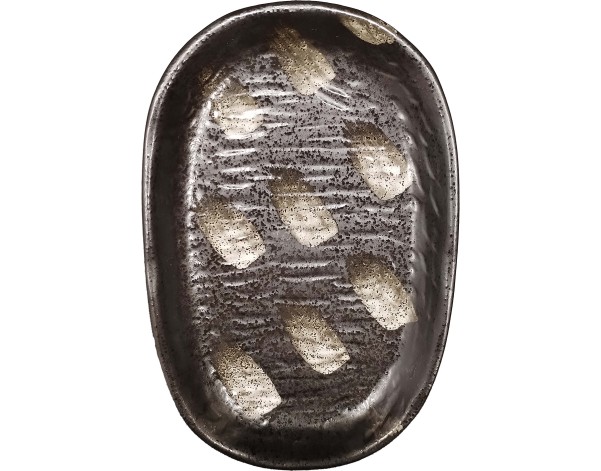 PLAT OVAL NOIR 24.80 X 16 CM