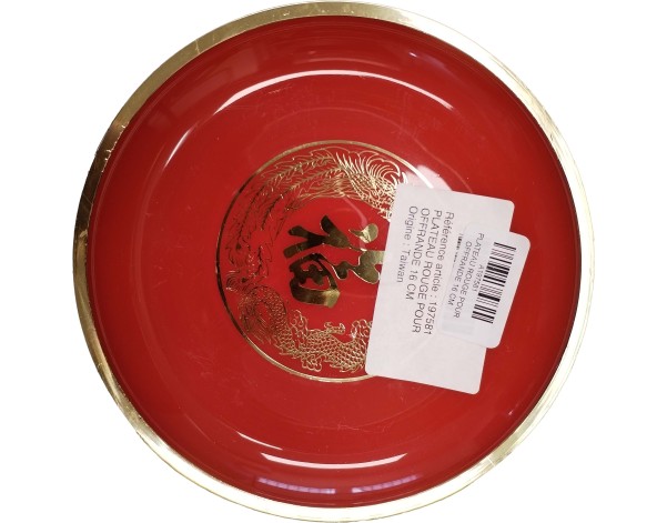 PLATEAU ROUGE POUR OFFRANDE 16 CM