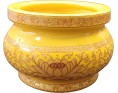POT A ENCENS 12.5 CM 5 POUCES JAUNE ET DORE
