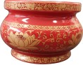 POT A ENCENS 12.5 CM 5 POUCES ROUGE ET DORE
