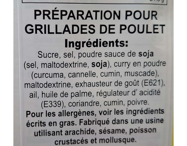 POUDRE ASSAISONNEMENT POULET ROTI