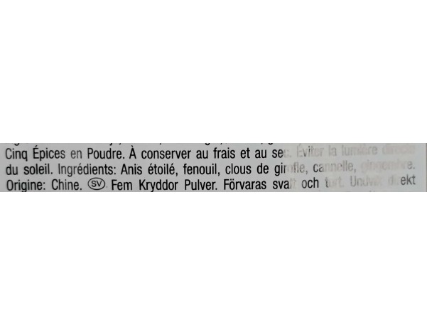 CINQ EPICES EN POUDRE