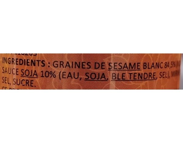 GRAINE DE SESAME A LA SAUCE DE SOJA