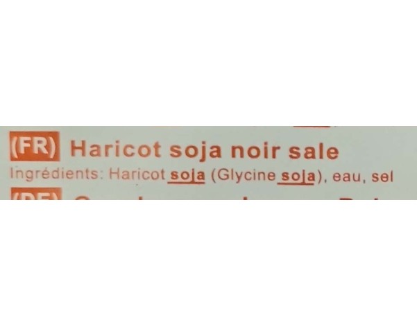 HARICOT NOIR SALE SECHE