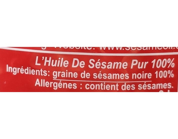 HUILE DE SESAME NOIRE PURE