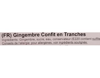 GINGEMBRE CONFIT EN TRANCHES