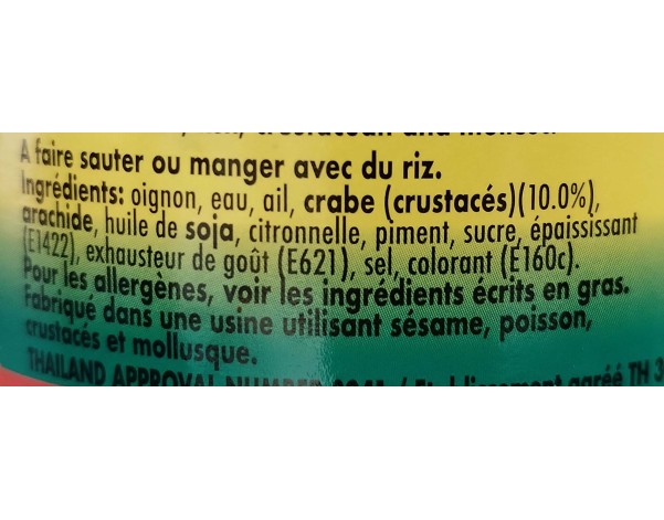 PATE DE CRABE HACHEE EPICEE