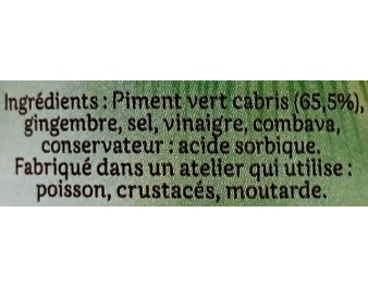 PATE DE PIMENT VERT CABRI