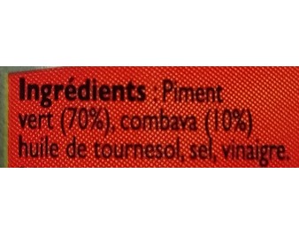 PATE DE PIMENT VERT COMBAVA