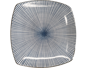 PLAT CARRE BLEU BLANC 19.30 X 19.30 CM