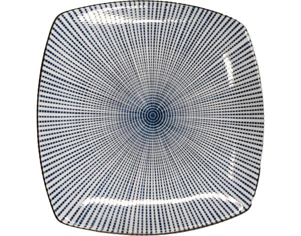 PLAT CARRE BLEU BLANC 19.30 X 19.30 CM