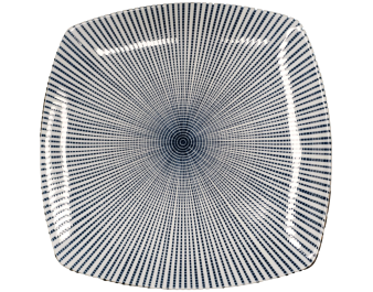 PLAT CARRE BLEU BLANC 23.40 X 23.40 CM