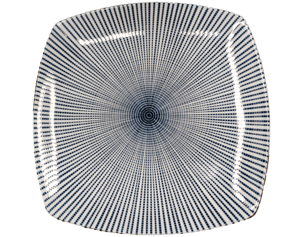 PLAT CARRE BLEU BLANC 23.40 X 23.40 CM